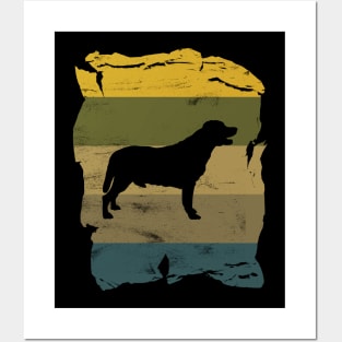 Labrador Retriever Distressed Vintage Retro Silhouette Posters and Art